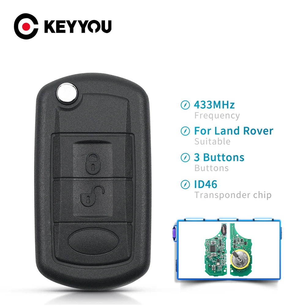 KEYYOU 5x3 кнопочный Складной флип 433 МГц ID46 чип дистанционное управление