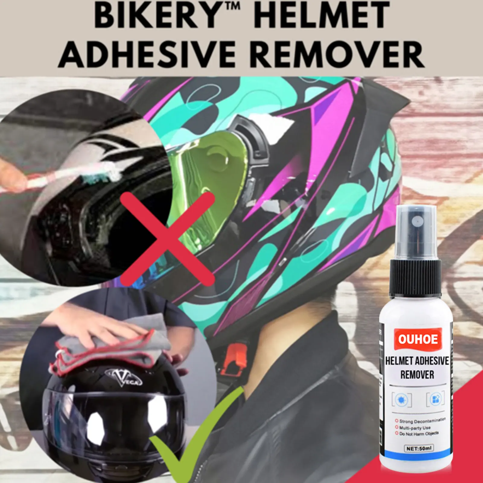 OUHOE Helmet Adhesive Remover Motorcycle Helmet Clearing Polishing Agent Clearing Tool
OUHOE Helmet Adhesive Remover Motorcycle Helmet Clearing Polishing Agent Clearing Tool