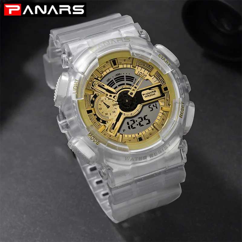 PANARS Men Sports Watches Dual Display Analog Digital LED Electronic Quartz Wristwatches Waterproof Swimming Military Watch
PANARS Men Sports Watches Dual Display Analog Digital LED Electronic Quartz Wristwatches Waterproof Swimming Military Watch