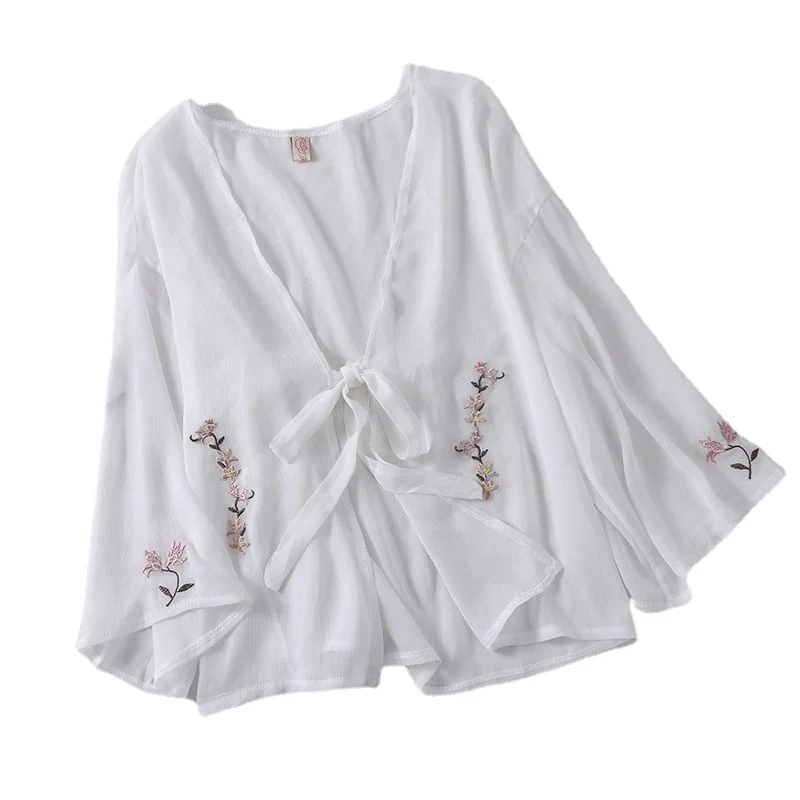 Summer Chiffon Blouse Pink Cardigan Sun Protection clothing Long Blouse Beach White female Fashion Tops Feminino 2021
Summer Chiffon Blouse Pink Cardigan Sun Protection clothing Long Blouse Beach White female Fashion Tops Feminino 2021
