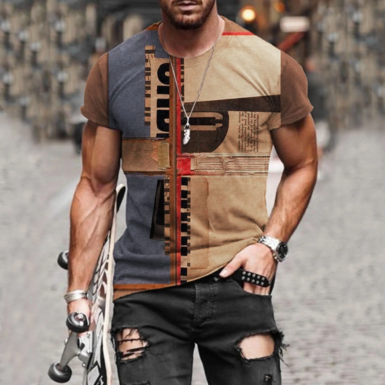 Summer Men's Oversized Retro Short-Sleeved T-Shirts Fashion Harajuku Ethnic 3D Printed O-Neck T-Shirt Camiseta Mujer Streetwear
Summer Men's Oversized Retro Short-Sleeved T-Shirts Fashion Harajuku Ethnic 3D Printed O-Neck T-Shirt Camiseta Mujer Streetwear