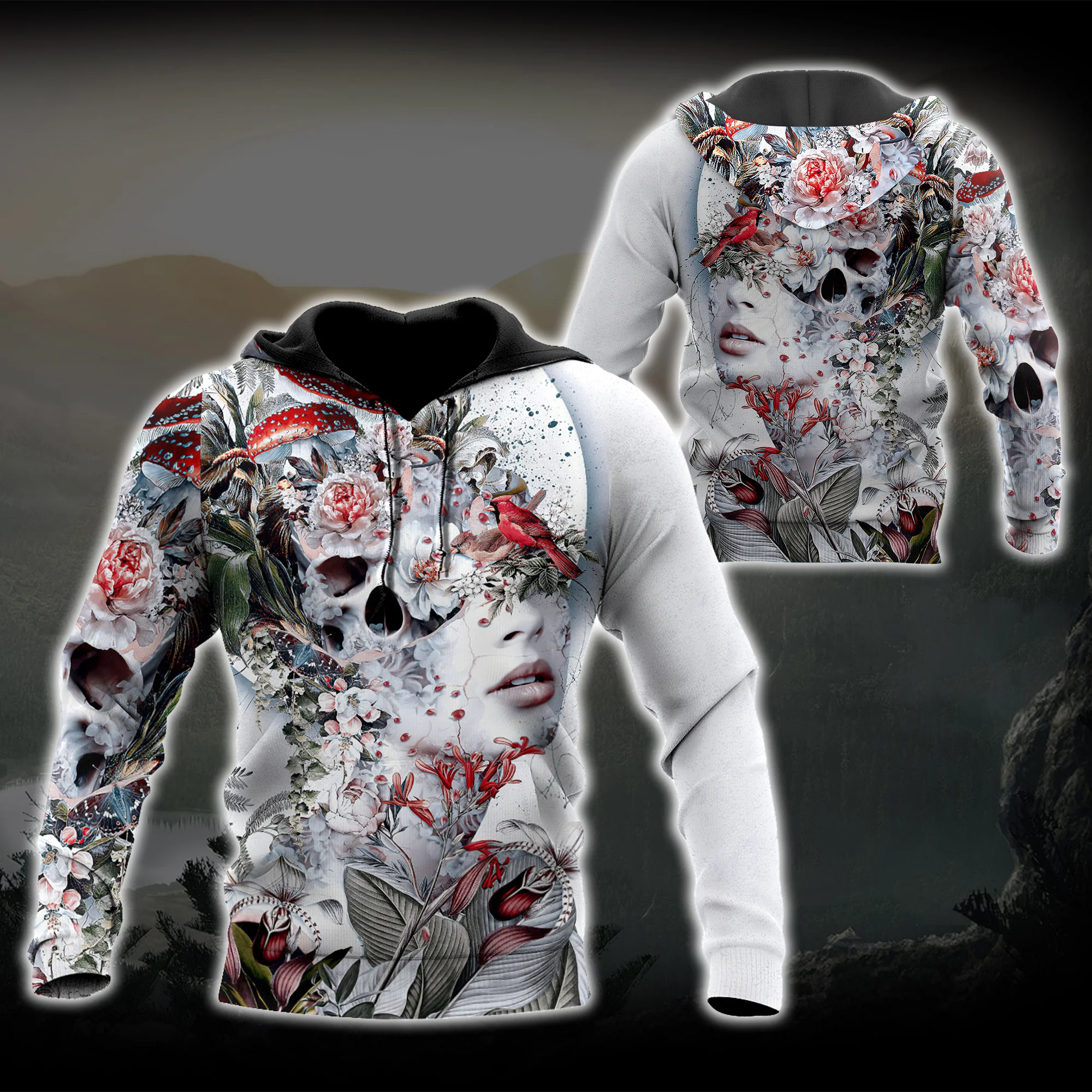 

Novo moletom feminino casual com estampa em 3D com capuz agora estilo pulôver Harajuku Street Jacket Clothing