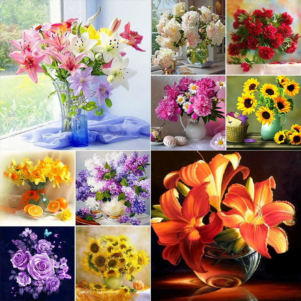 5D Diy Diamond Painting Flowers Cross Stitch Kit Full Drill Embroidery Peony Rose Mosaic Art Picture of Rhinestones Decor Gift
5D Diy Diamond Painting Flowers Cross Stitch Kit Full Drill Embroidery Peony Rose Mosaic Art Picture of Rhinestones Decor Gift