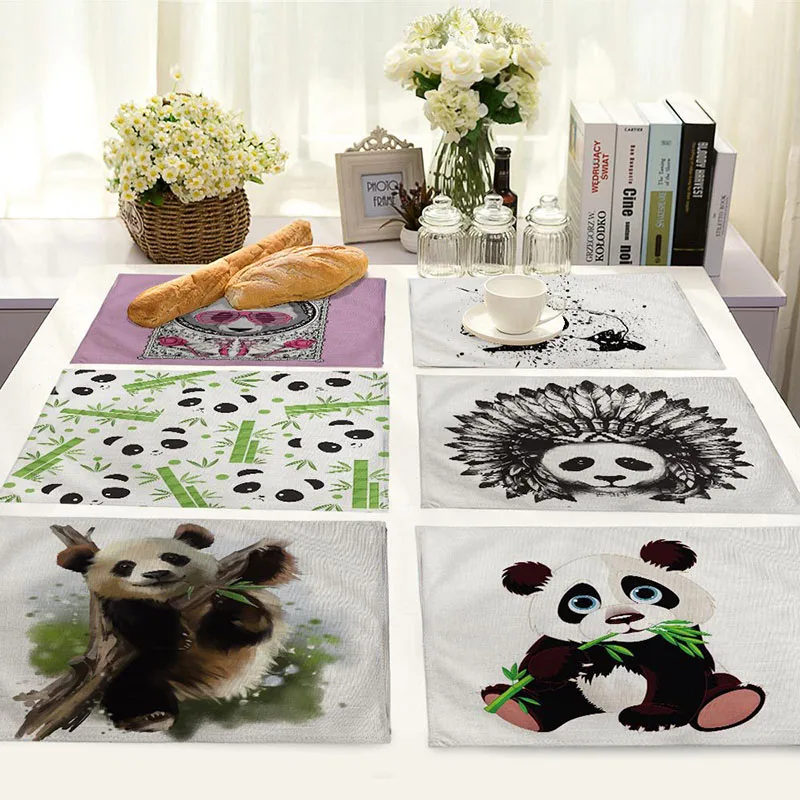Placemat Cotton Linen Cute Painted Panda Printed Kitchen Accessories Water Absorption Heat Resistant Bowl Coaster Pad Home Decor
Placemat Cotton Linen Cute Painted Panda Printed Kitchen Accessories Water Absorption Heat Resistant Bowl Coaster Pad Home Decor