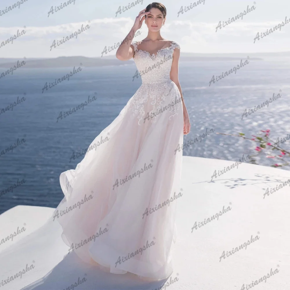 Sofuge Tulle Sheer Back A-Line Wedding Dress With Lace Appliques Off the Shoulder Sweetheart Beach Bridal Dresses
Sofuge Tulle Sheer Back A-Line Wedding Dress With Lace Appliques Off the Shoulder Sweetheart Beach Bridal Dresses