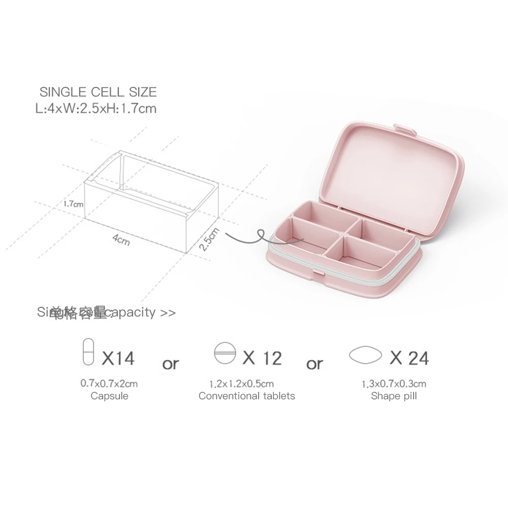 Portable Pill Cases Mini Travel Storage Box Tablet Container 4/6 Slot Pill Box Waterproof Pillbox Moisture Proof Medicine Box
Portable Pill Cases Mini Travel Storage Box Tablet Container 4/6 Slot Pill Box Waterproof Pillbox Moisture Proof Medicine Box