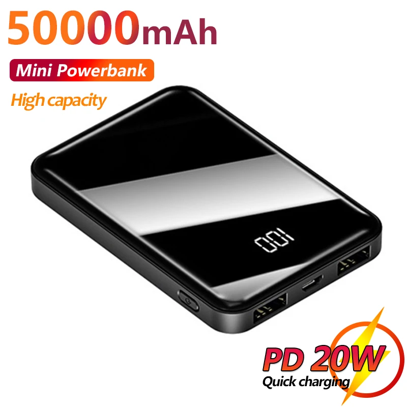 50000mAh Mini Ultra-thin Portable Power Bank with Digital Display Double USB Charger External Battery One-way Fast Charge
50000mAh Mini Ultra-thin Portable Power Bank with Digital Display Double USB Charger External Battery One-way Fast Charge