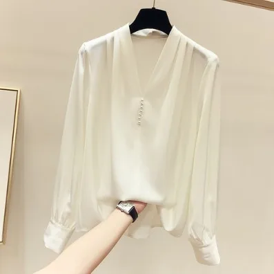 Spring Autumn Hedging Ladies Shirt 2021 Fashion Wild Loose Street Style Conventional V-neck Blouse Long Sleeve Solid Color
Spring Autumn Hedging Ladies Shirt 2021 Fashion Wild Loose Street Style Conventional V-neck Blouse Long Sleeve Solid Color