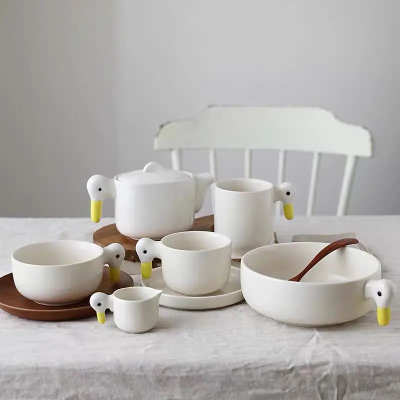 White Duck Ceramic Plates Tableware Hand Made Duckling Tableware Teapot Coffee Cup Mug Dessert Dishes Dinnerware Set Cute Plate
White Duck Ceramic Plates Tableware Hand Made Duckling Tableware Teapot Coffee Cup Mug Dessert Dishes Dinnerware Set Cute Plate