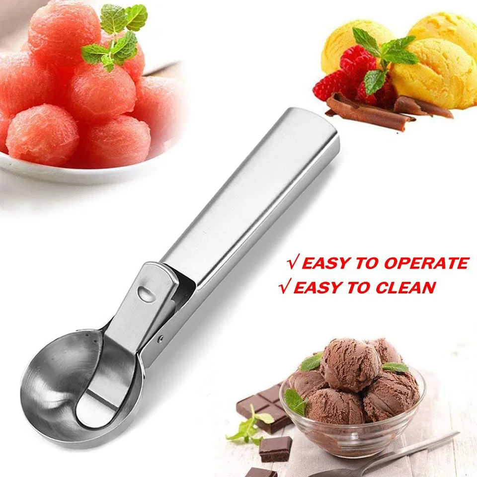 Two Size Ice Cream Scoops Stacks Stainless Steel Ice Cream Digger Non-Stick Fruit Ice Ball Maker Watermelon Ice Cream Spoon Tool
Two Size Ice Cream Scoops Stacks Stainless Steel Ice Cream Digger Non-Stick Fruit Ice Ball Maker Watermelon Ice Cream Spoon Tool