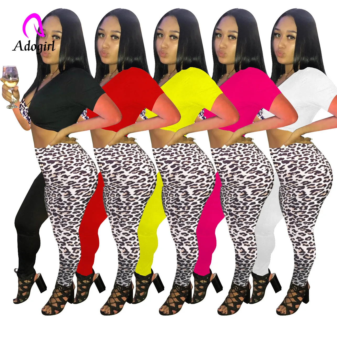 Fitness Women 2 Piece Set Leopard Color Stitching V Neck Crop Top Skinny Leggings Sporty Jogger Set 2021 Summer Casual Tracksuit
Fitness Women 2 Piece Set Leopard Color Stitching V Neck Crop Top Skinny Leggings Sporty Jogger Set 2021 Summer Casual Tracksuit