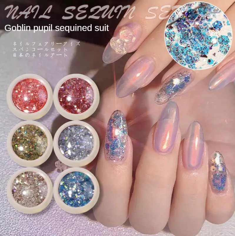 6Grids/Set Gold Silver Nail supplies round hexagon holographic glitter 3D Spangle DIY nail art decorations nails accessories set
6Grids/Set Gold Silver Nail supplies round hexagon holographic glitter 3D Spangle DIY nail art decorations nails accessories set