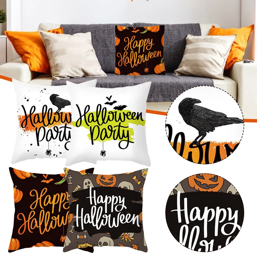 4pcs Halloween Pillow Cover Pumpkin Ghost Cushion Cover Durable And Comfortable Soft Decoration Cover For Sofa Car Coffee Shop
4pcs Halloween Pillow Cover Pumpkin Ghost Cushion Cover Durable And Comfortable Soft Decoration Cover For Sofa Car Coffee Shop