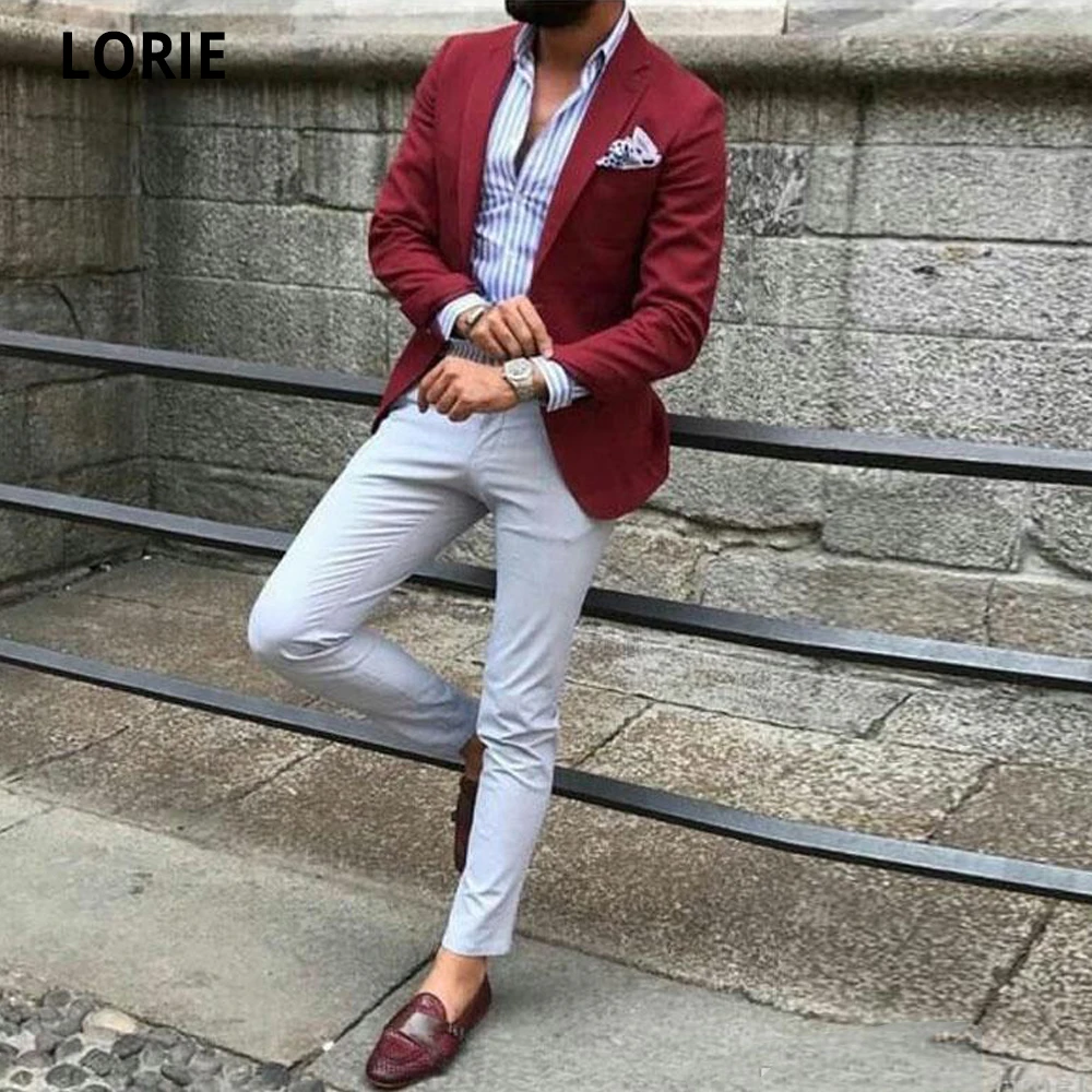 Лори бордовый человек Бизнес костюмы мужской блейзер в стиле смокинга жениха Мужские свадебные костюмы из 2 предметов с пальто и брюками, об... 
Лори бордовый человек Бизнес костюмы мужской блейзер в стиле смокинга жениха Мужские свадебные костюмы из 2 предметов с пальто и брюками, об...