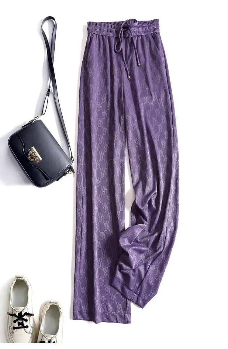 Thin silky draped printed wide-leg pants women's summer new style Korean high-waist loose straight-leg casual drag sports pants
Thin silky draped printed wide-leg pants women's summer new style Korean high-waist loose straight-leg casual drag sports pants