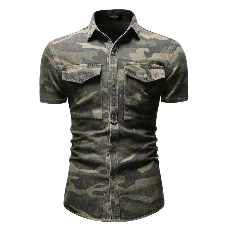 2021 New Spring Printed Men's Shirt Casual Vintage Camouflage Denim Shirt Large Pocket Loose Short-sleeved Shirt for Men
2021 New Spring Printed Men's Shirt Casual Vintage Camouflage Denim Shirt Large Pocket Loose Short-sleeved Shirt for Men