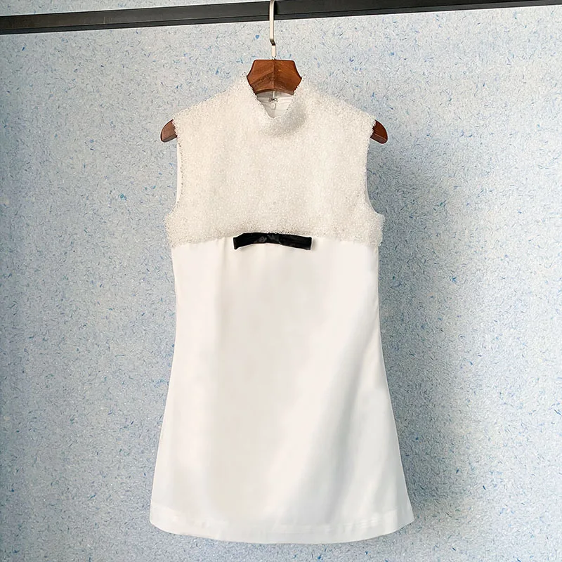 High Quality Runway Designers Dress Women 2021 Summer Korean Fashion Elegant Bow Crystal Beading A-line Mini Dresses Robe
High Quality Runway Designers Dress Women 2021 Summer Korean Fashion Elegant Bow Crystal Beading A-line Mini Dresses Robe