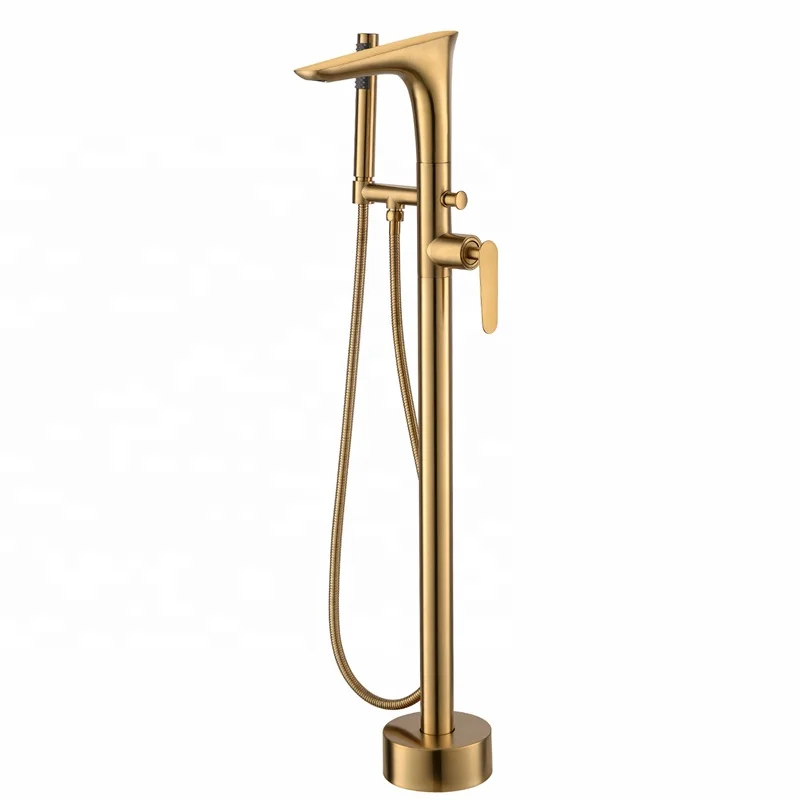 Freestanding Bath Spout Shower Floor Mount Brass set Mixer Valve 2 Function Brushed Gold Bathtub Filler Taps
Freestanding Bath Spout Shower Floor Mount Brass set Mixer Valve 2 Function Brushed Gold Bathtub Filler Taps