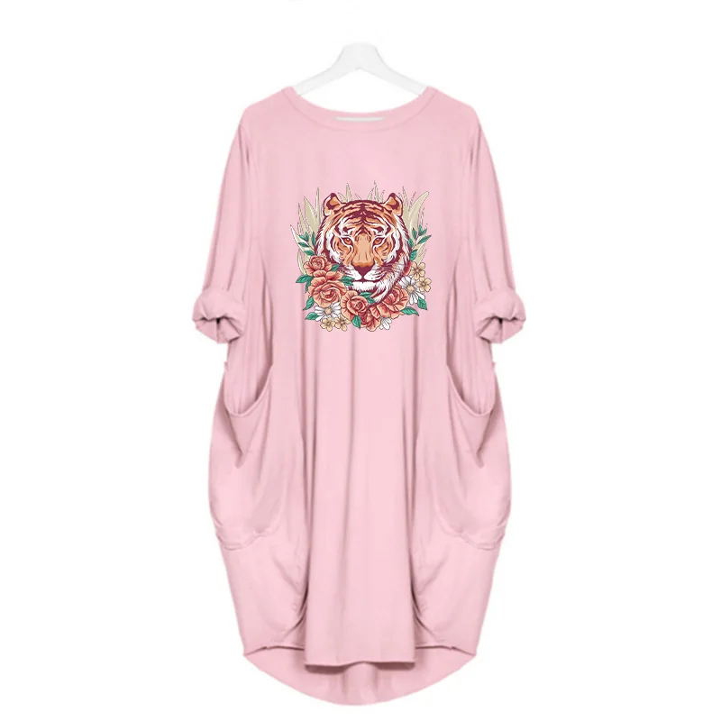 Vintage Fashion Women Dress Letter&tiger Print Dress For Women Short Sleeve Casual Loose O-neck Female Dress
Vintage Fashion Women Dress Letter&tiger Print Dress For Women Short Sleeve Casual Loose O-neck Female Dress