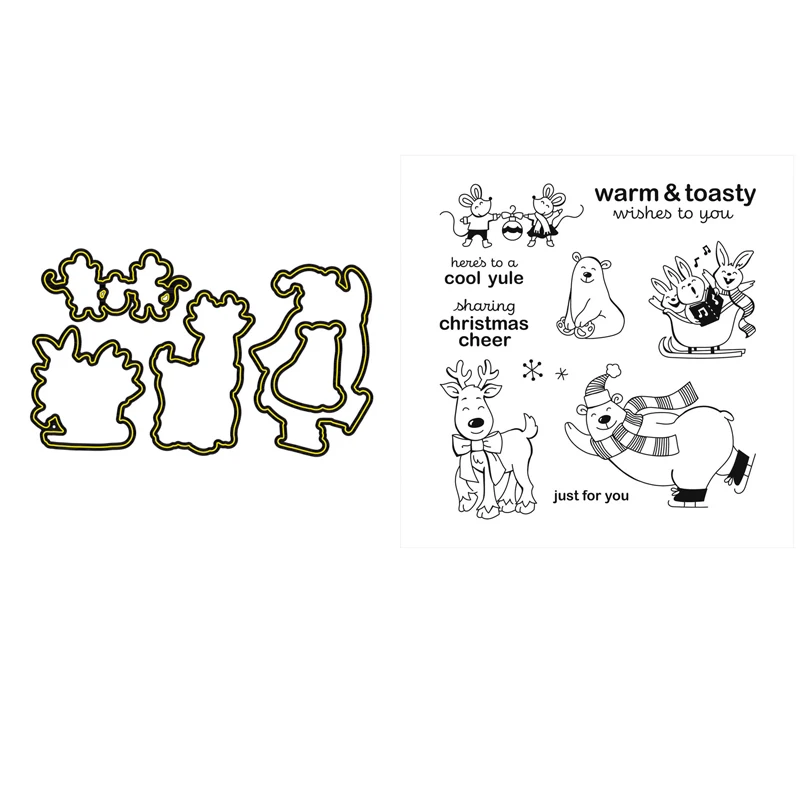 Warm & Toasty Stamps and Dies 2021 Polar Bear Christmas Sentiments Clear Stamps for DIY Scrapbooking Decorative Crafts Die Cuts
Warm & Toasty Stamps and Dies 2021 Polar Bear Christmas Sentiments Clear Stamps for DIY Scrapbooking Decorative Crafts Die Cuts