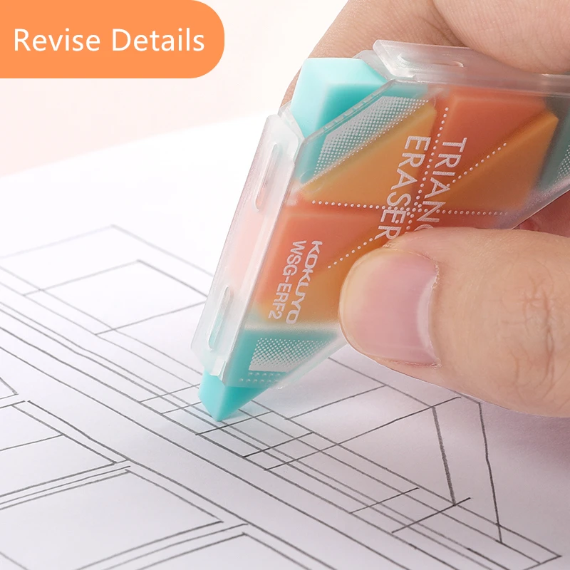 KOKUYO Triangle Eraser Creative Kawaii Rubber for Revise Details for Sketch Painting Mathematical Drawing Super Clean WSG-ERF2
KOKUYO Triangle Eraser Creative Kawaii Rubber for Revise Details for Sketch Painting Mathematical Drawing Super Clean WSG-ERF2