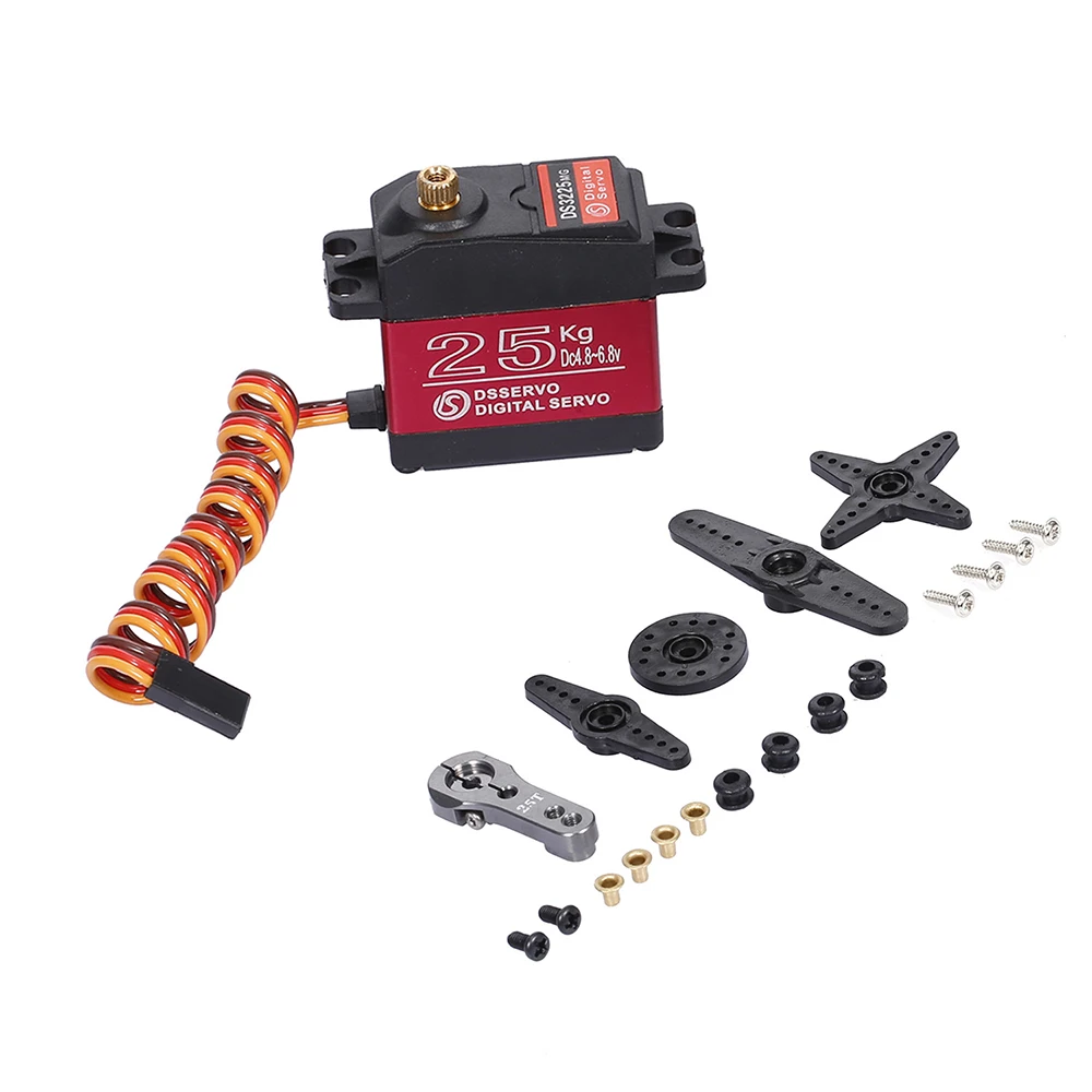 DS3225MG 25KG Large Torque Digital Servo 180/270 Degree Metal Gear Waterproof Servo for 1/8 1/10 Scale RC Car
DS3225MG 25KG Large Torque Digital Servo 180/270 Degree Metal Gear Waterproof Servo for 1/8 1/10 Scale RC Car