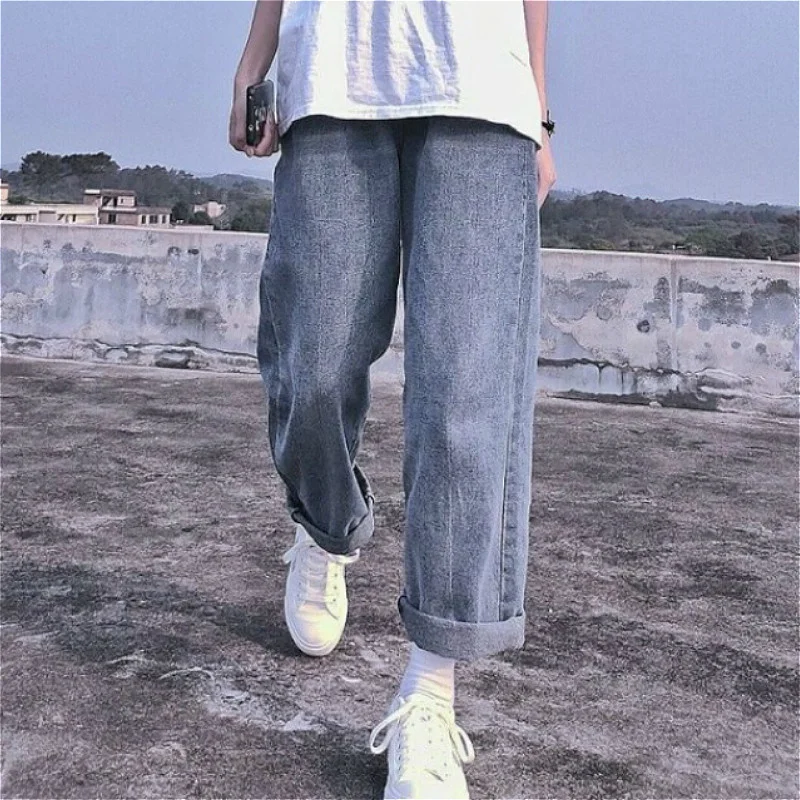 Jeans Women Zipper Chic High Waist Straight Korean Style Fashion Casual Loose Street Full-length All-match Simple Solid Trouser
Jeans Women Zipper Chic High Waist Straight Korean Style Fashion Casual Loose Street Full-length All-match Simple Solid Trouser