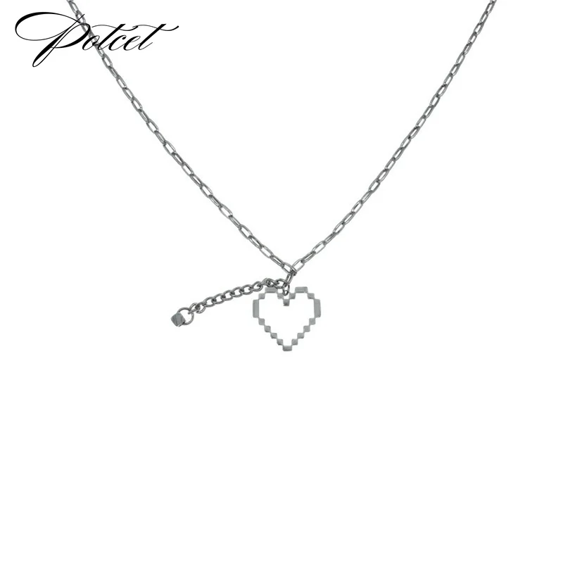 POTCET Unisex Stainless Steel Mosaic Love Necklace Titanium Steel Pendant Sweater Chain Geometric Fashion Hip Hop Party Jewelry
POTCET Unisex Stainless Steel Mosaic Love Necklace Titanium Steel Pendant Sweater Chain Geometric Fashion Hip Hop Party Jewelry