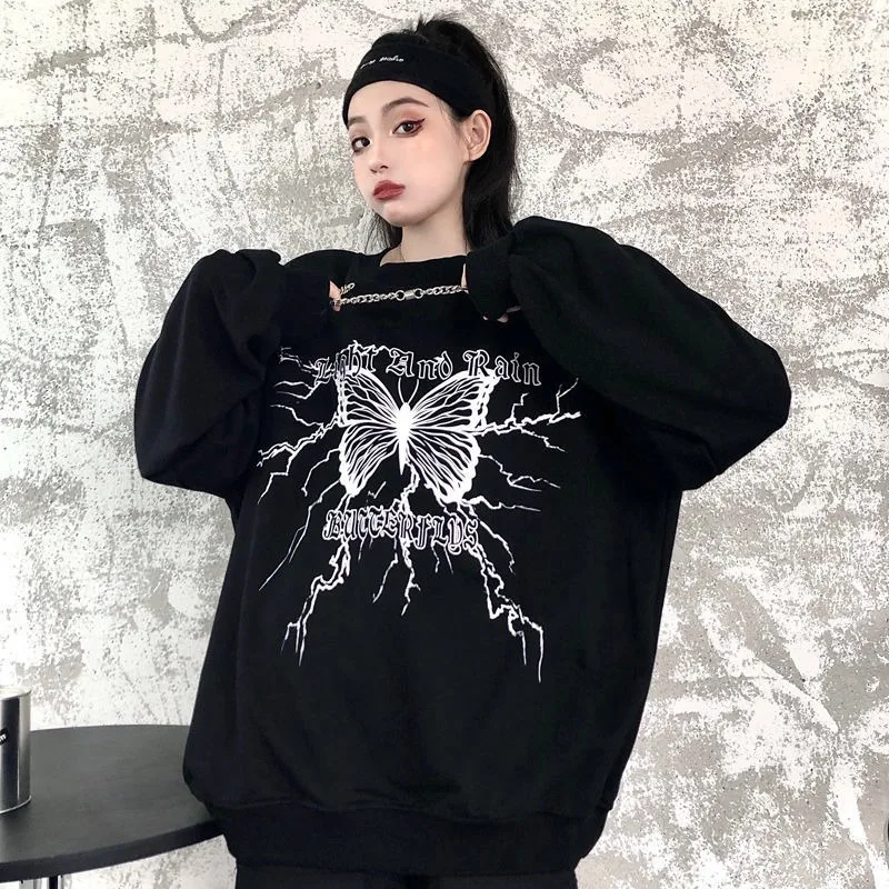 KOSAHIKI 2021 Vintage Loose Hoodies Women Harajuku Japanese Streetwear Ropa Mujer Butterfly Print Fashion Sweatshirt 11a050
KOSAHIKI 2021 Vintage Loose Hoodies Women Harajuku Japanese Streetwear Ropa Mujer Butterfly Print Fashion Sweatshirt 11a050