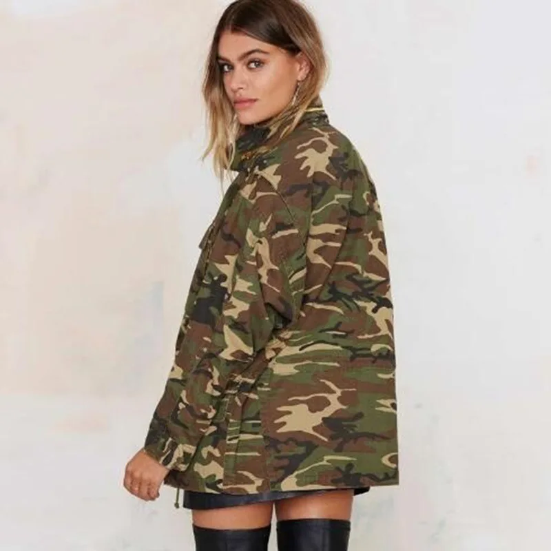 Women's Green Camouflage Long Jackets Plus Size Full Sleeve Camo Streetwear Coat Female
Women's Green Camouflage Long Jackets Plus Size Full Sleeve Camo Streetwear Coat Female