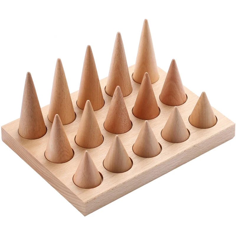 Natural Wood Cone Shape Finger Ring Stand Jewelry Display Holder Showcase Display Stands Rings Bracelet Jewelry Tray
Natural Wood Cone Shape Finger Ring Stand Jewelry Display Holder Showcase Display Stands Rings Bracelet Jewelry Tray