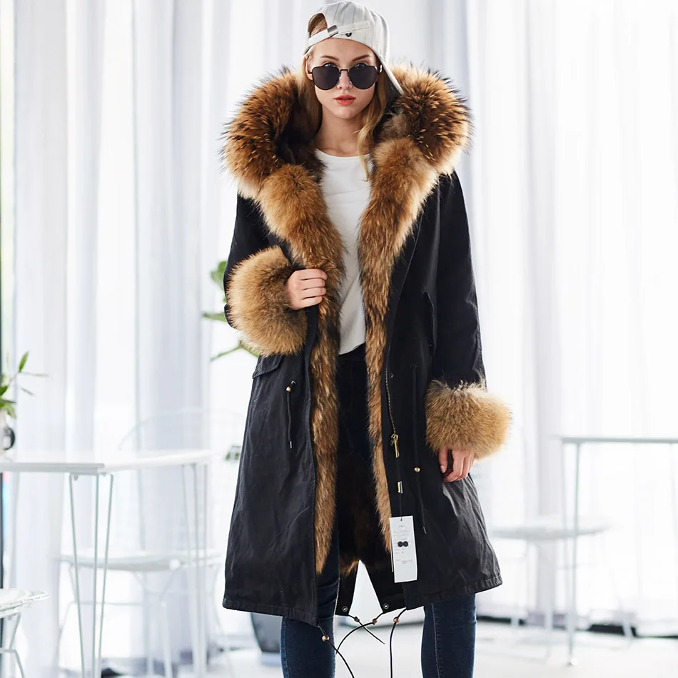 LIBIELIY Winter Woman natural fur overcoat plus size Women parkas black raccoon fur lining X long warm jacket coats
LIBIELIY Winter Woman natural fur overcoat plus size Women parkas black raccoon fur lining X long warm jacket coats
