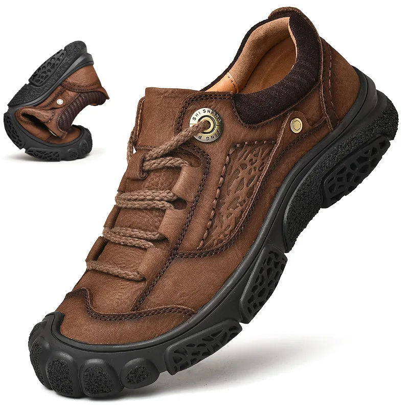 Кроссовки мужские из натуральной кожи, без шнуровки, повседневные прогулочные, для улицы, скалолазание, Треккинговая обувь, весна 
Кроссовки мужские из натуральной кожи, без шнуровки, повседневные прогулочные, для улицы, скалолазание, Треккинговая обувь, весна