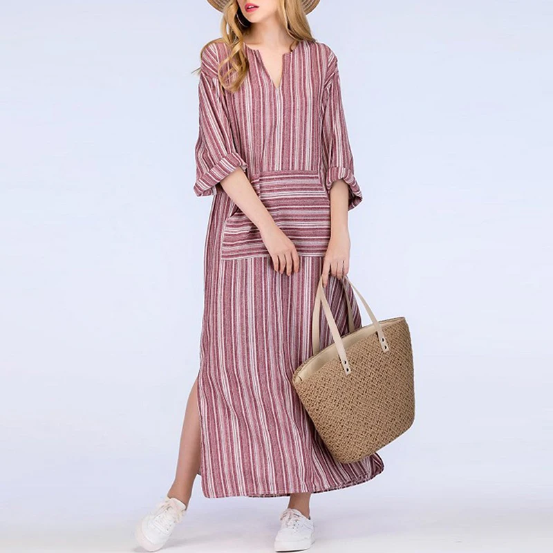 VONDA Long Sleeve Long Dress Autumn Maxi Long Robe Casual Vintage Street Striped Dress Femme Bohemian Party Vestidos Oversized
VONDA Long Sleeve Long Dress Autumn Maxi Long Robe Casual Vintage Street Striped Dress Femme Bohemian Party Vestidos Oversized