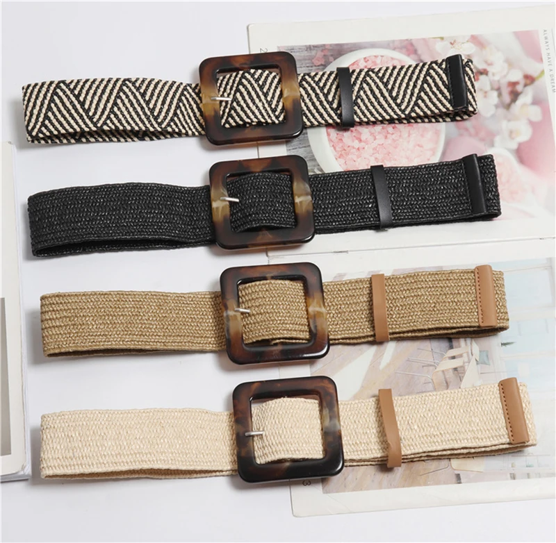 Boho Vintage Briaded Waist Belt For Women PP Straw Weaving Waistband For Dress Blouse Square Plastic Buckle Super Wide Belts
Boho Vintage Briaded Waist Belt For Women PP Straw Weaving Waistband For Dress Blouse Square Plastic Buckle Super Wide Belts