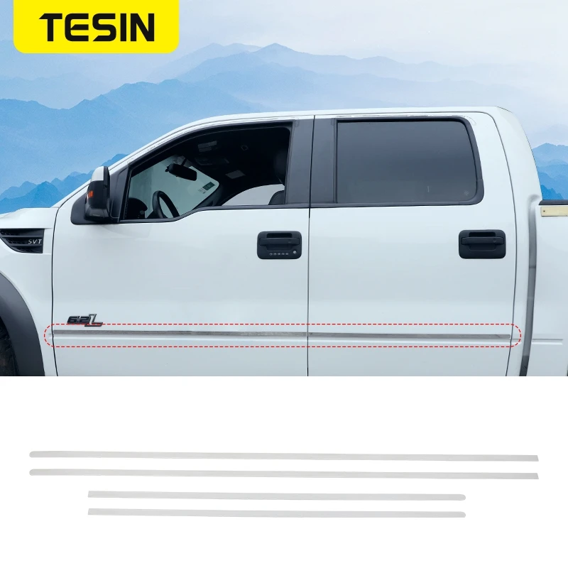 TESIN Car Body Door Side Molding Decoration Cover Trim Stickers for Ford F150 Raptor 2009-2014 Exterior Accessories Car Styling
TESIN Car Body Door Side Molding Decoration Cover Trim Stickers for Ford F150 Raptor 2009-2014 Exterior Accessories Car Styling