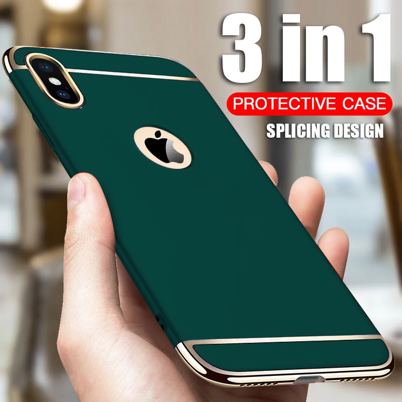 Роскошный противоударный чехол с покрытием для телефона iphone X Xr Xs 11 Pro Max PC Матовый