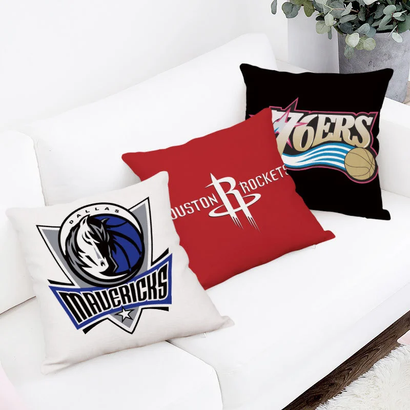 Simple And Modern NBA Game Pillow Case Living Room Sofa Cushion Cover Car Polyester Hug Bedroom Bedside Pillowcase Funda Cojín | Дом и сад