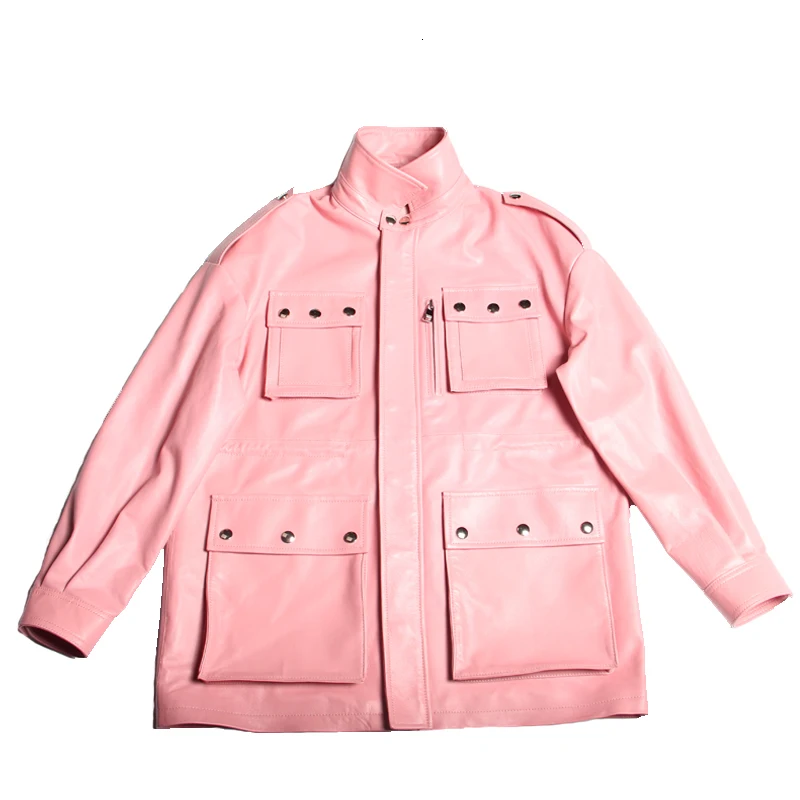 Women's autumn leather coat high grade Street shorts sheepskin short sleeve coat fashion Rose Blue zipper rivet coat
Women's autumn leather coat high grade Street shorts sheepskin short sleeve coat fashion Rose Blue zipper rivet coat