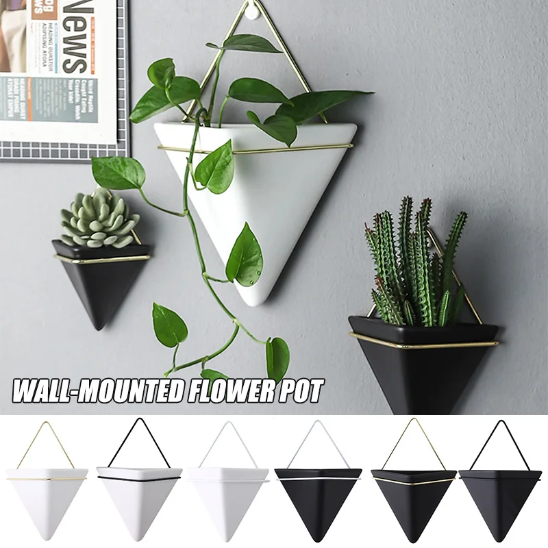 Simple Wall Mounted Flowerpot Container Iron Vases Ceramic Self Water-Absorbing Planter Nordic Succulent Plant Home Decorations
Simple Wall Mounted Flowerpot Container Iron Vases Ceramic Self Water-Absorbing Planter Nordic Succulent Plant Home Decorations