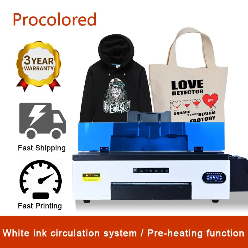 

Procolored T-shirt Printing Machine DX5 DTF Printers A3 for Tshirt Leather Hoodies Clothes Heat Shirts Transfer To PET Film