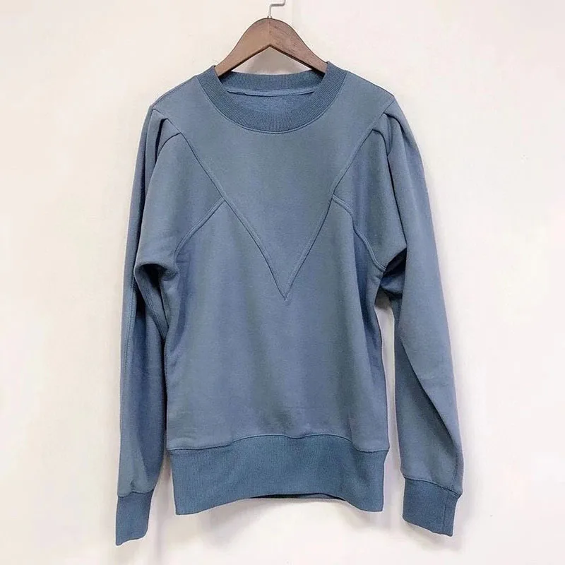 Grey Blue Cotton Sweatshirt ONeck Puff Shoulders Fleece Lining Women casual Pullovers 2020FW
Grey Blue Cotton Sweatshirt ONeck Puff Shoulders Fleece Lining Women casual Pullovers 2020FW