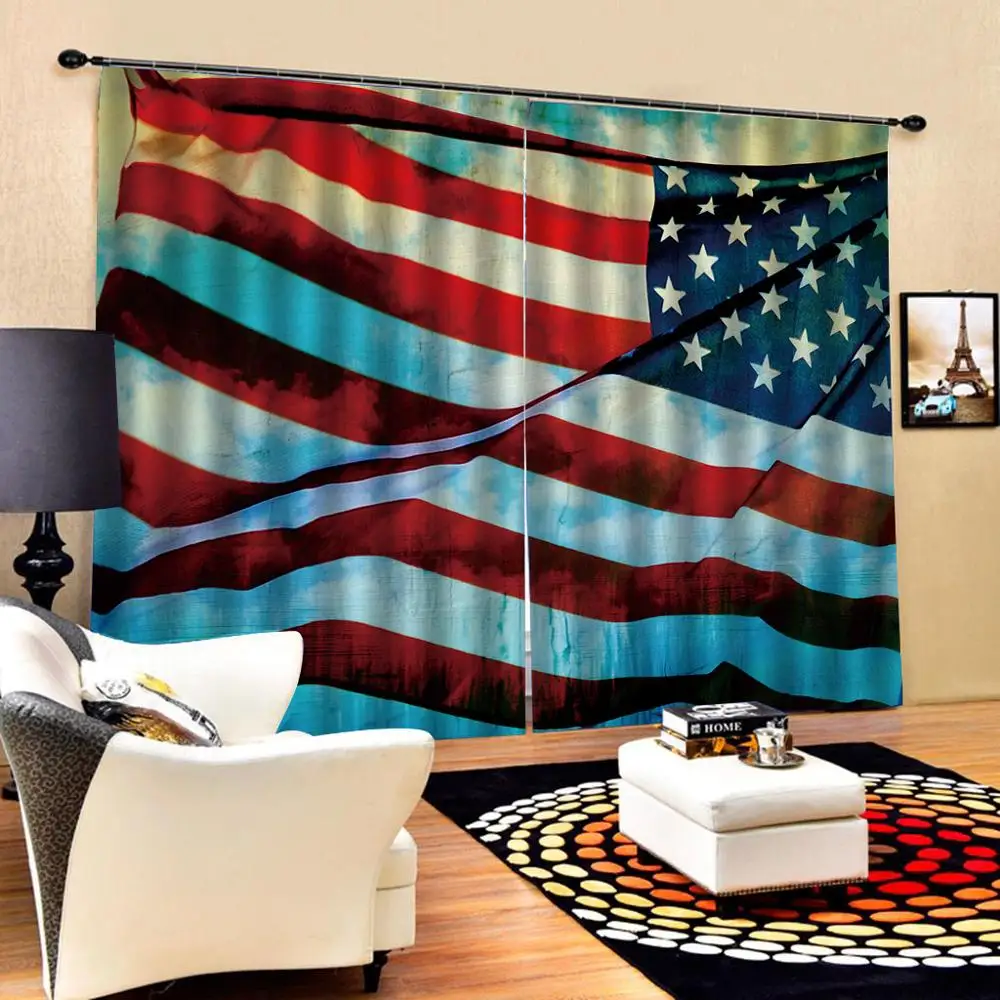 Креативный деревенский декор американский флаг США занавеска для гостиной