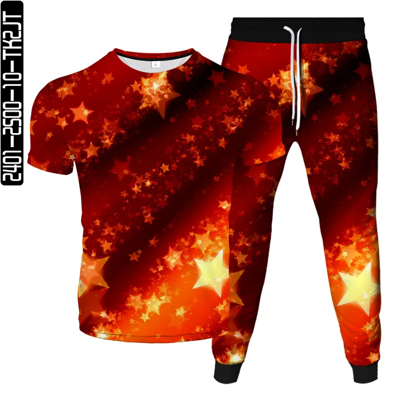 3D printing men's and women's spring and summer new T-shirt + loose casual pants two-piece sports fitness running suit S-6XL
3D printing men's and women's spring and summer new T-shirt + loose casual pants two-piece sports fitness running suit S-6XL