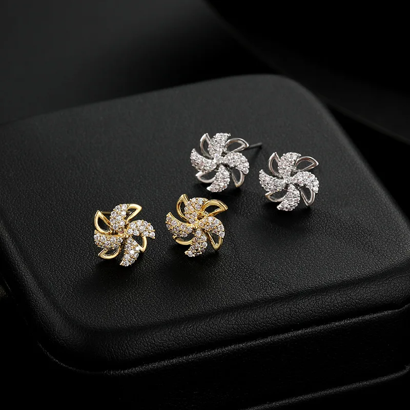 S925 Windmill Golden Micro Zircon Earrings Korean Fashion Jewelry 18k Vintage Women Wedding Unusual Accessories
S925 Windmill Golden Micro Zircon Earrings Korean Fashion Jewelry 18k Vintage Women Wedding Unusual Accessories