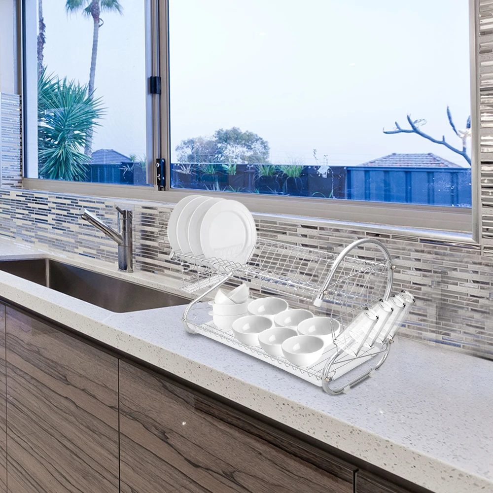 Multifunctional Kitchenware S-shaped Dual Layers Bowls & Dishes & Chopsticks & Spoons Collection Shelf Dish Drainer
Multifunctional Kitchenware S-shaped Dual Layers Bowls & Dishes & Chopsticks & Spoons Collection Shelf Dish Drainer