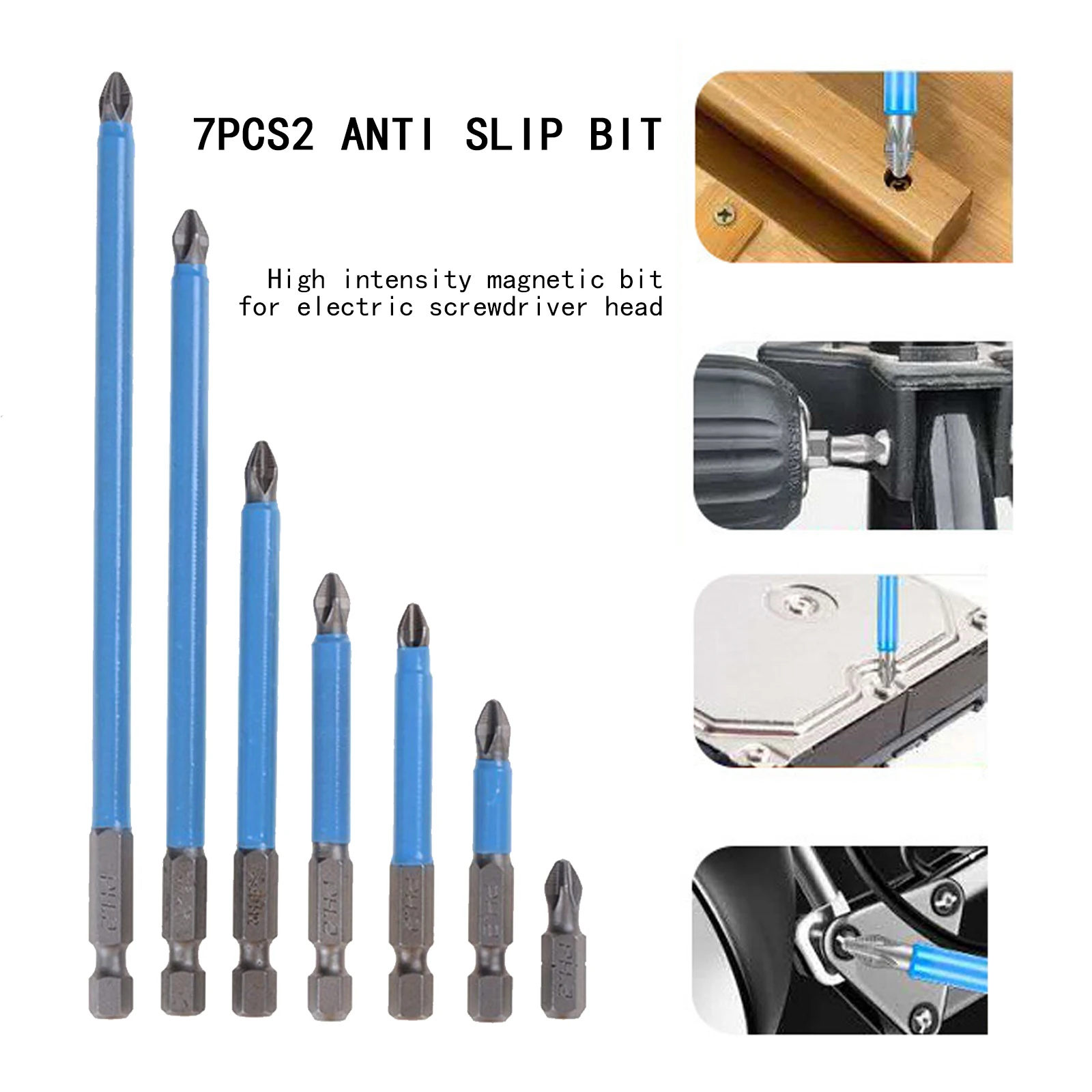 7pcs Screwdriver Bits 25/50/65/70/90/125/150mm PH2 Anti-slip Magnetic Bits 1/4 Hex Shank Fits Hand Electric Drill Driver Tools
7pcs Screwdriver Bits 25/50/65/70/90/125/150mm PH2 Anti-slip Magnetic Bits 1/4 Hex Shank Fits Hand Electric Drill Driver Tools