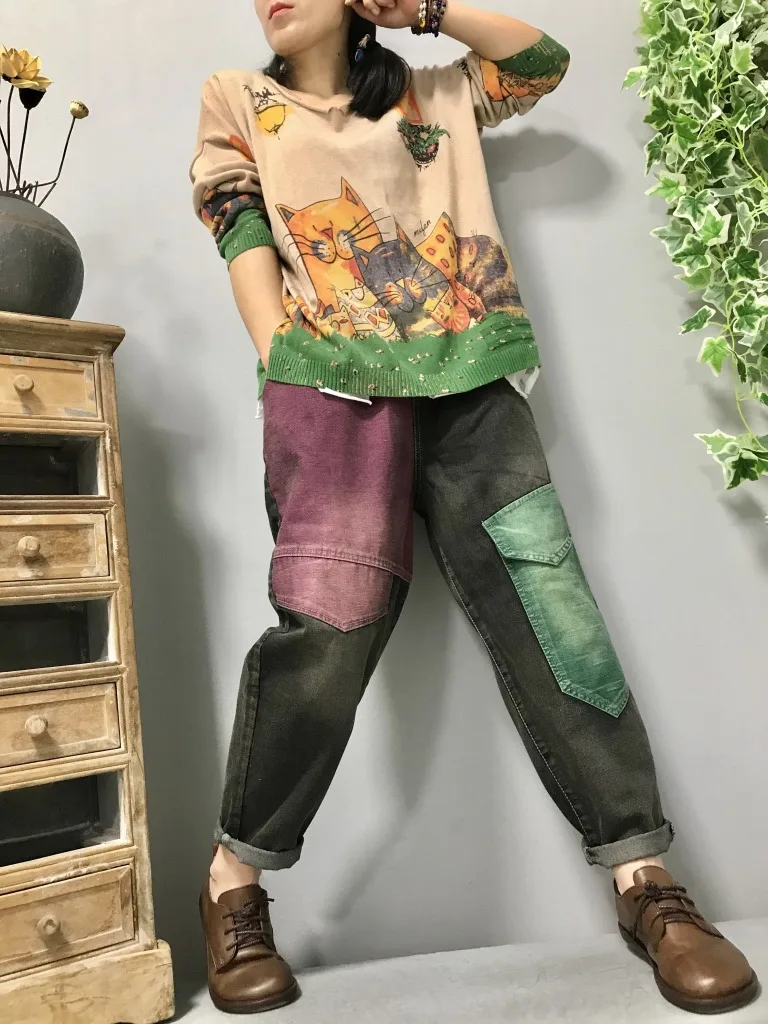 Spring Fall Fashion Women Korean Style Streetwear Punk Jeans Female Pocket Vintage Patchwork Oversize Denim Pants Harem Trousers
Spring Fall Fashion Women Korean Style Streetwear Punk Jeans Female Pocket Vintage Patchwork Oversize Denim Pants Harem Trousers
