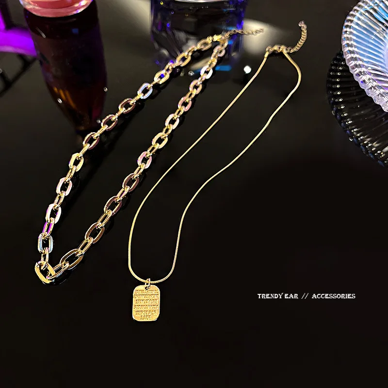 Cold Wind English Tag Ins Trend Cool Hip-hop Fashion Personality Temperament Double-Layer Necklace
Cold Wind English Tag Ins Trend Cool Hip-hop Fashion Personality Temperament Double-Layer Necklace