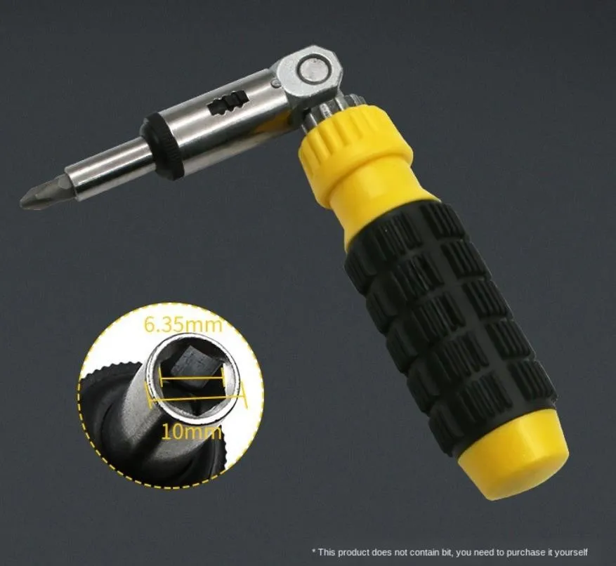 1pc Ratchet Screwdriver 1/4 Inch Hex Interface Lock Disassemble Screwdriver Rotating 180 Degree T-type Foldable Screw Driver
1pc Ratchet Screwdriver 1/4 Inch Hex Interface Lock Disassemble Screwdriver Rotating 180 Degree T-type Foldable Screw Driver